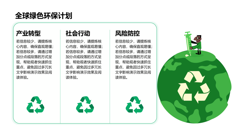 创意风绿色环保PPT列表