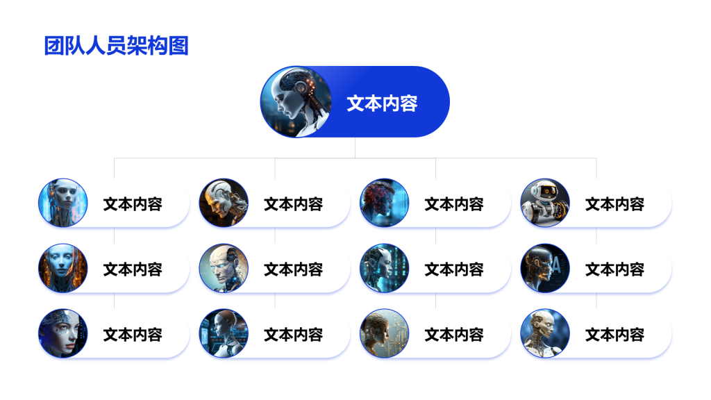 创意风人员架构PPT层次结构