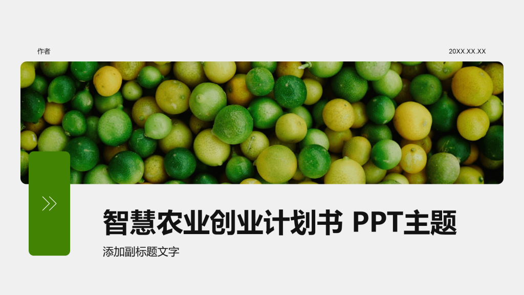 智慧农业创业计划书 PPT主题