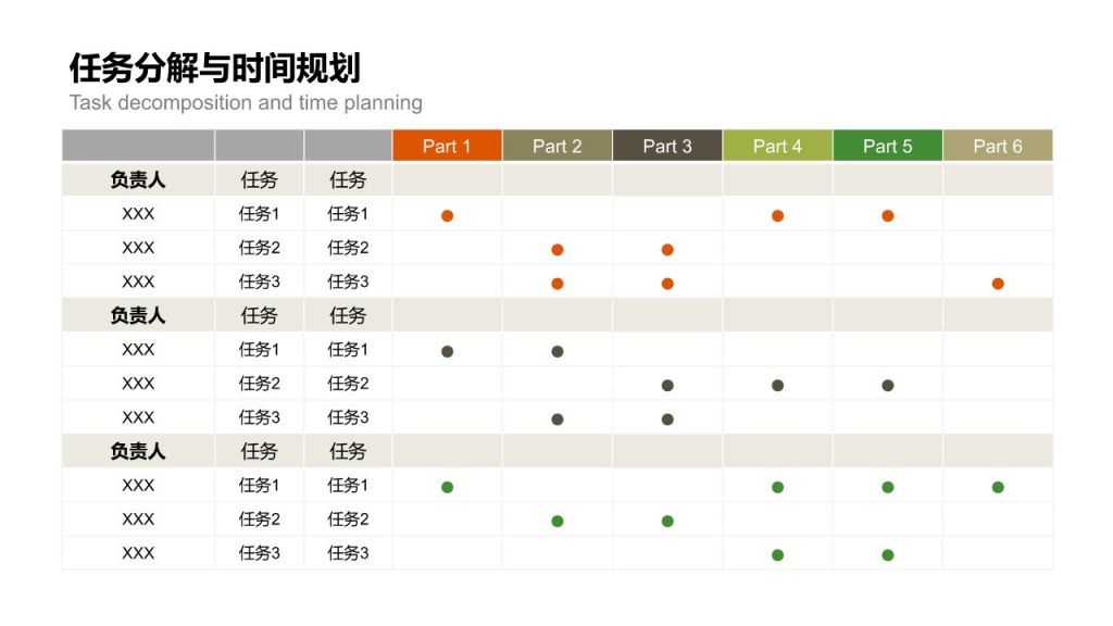 橙色扁平风甘特图 Gantt ChartPPT模板