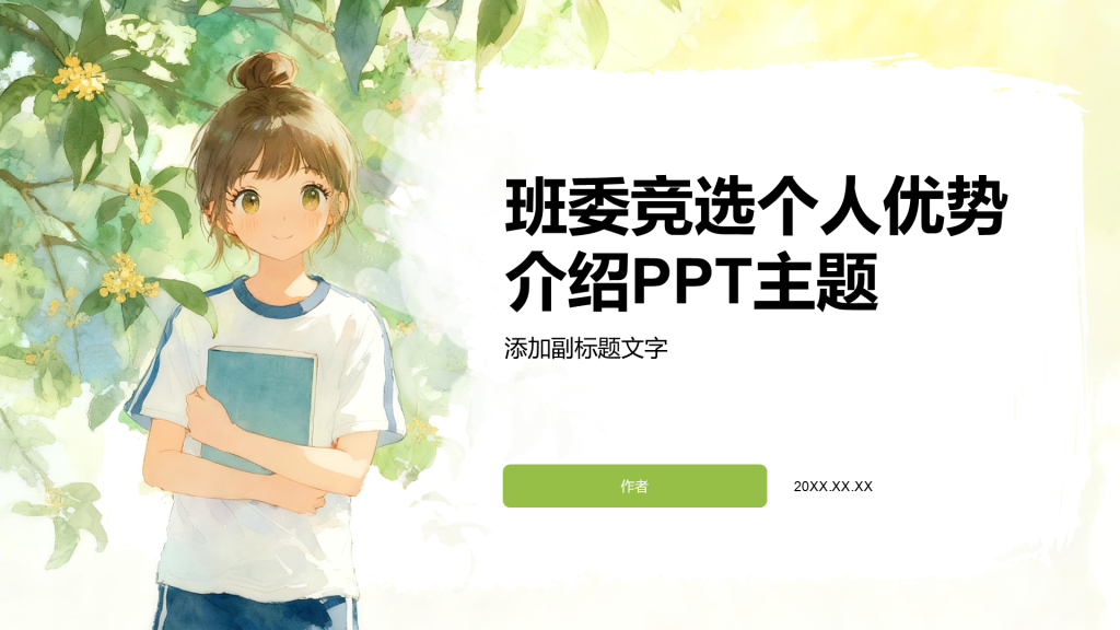 班委竞选个人优势介绍PPT主题