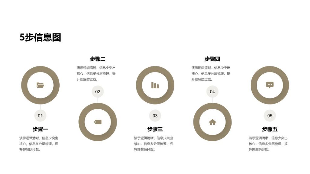 橙色商务风步骤信息图PPT模板