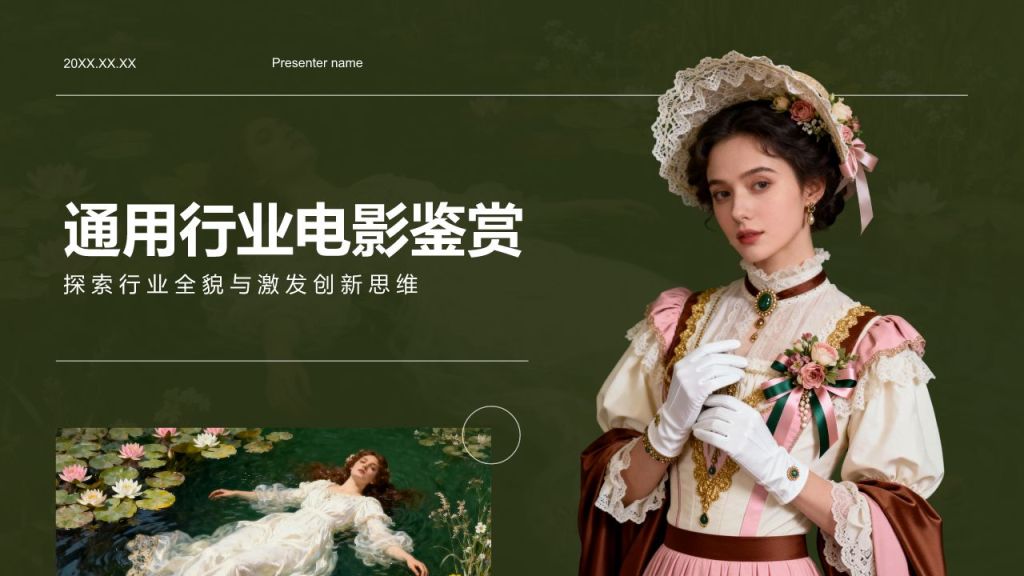 黄色时尚/奢华通用行业电影鉴赏PPT模板