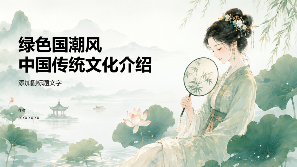 绿色国潮风中国传统文化介绍