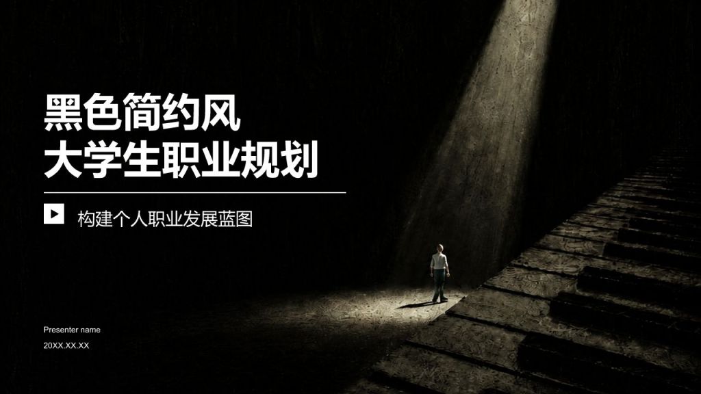 黑色简约风大学生职业规划PPT模板