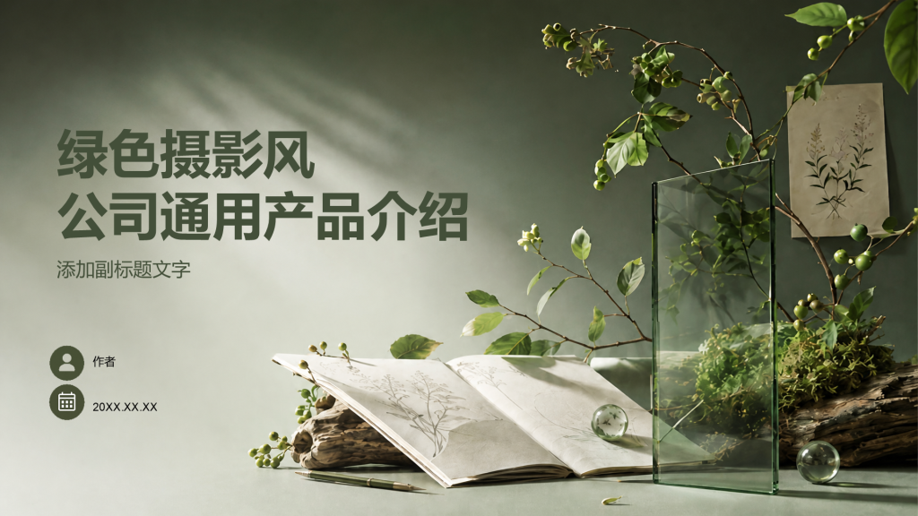 绿色摄影风公司通用产品介绍