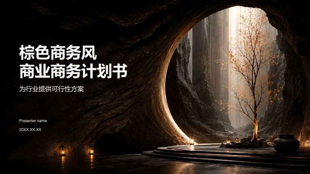 棕色商务风商业商务计划书PPT模板