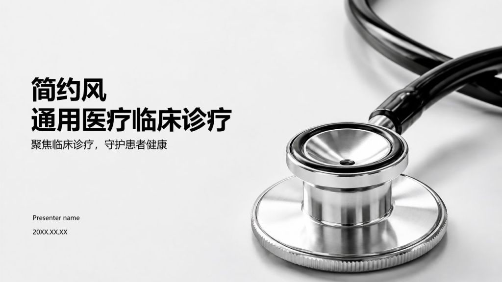 蓝色简约风通用医疗临床诊疗PPT模板