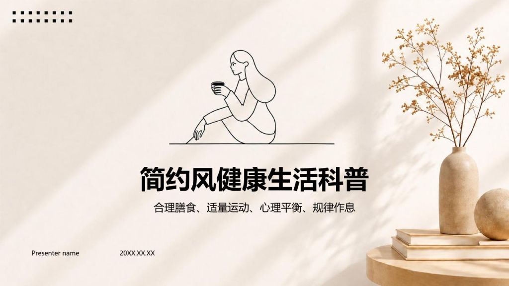 棕色简约风健康生活科普PPT模板