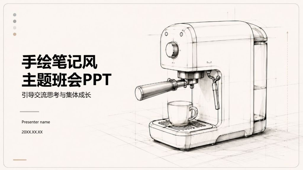 黑色手绘风产品介绍PPT模板